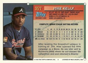 1994 Topps Traded Mike Kelly  35T Atlanta Braves