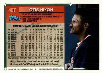 1994 Topps Traded Otis Nixon  40T Boston Red Sox