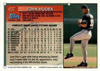 1994 Topps Traded John Hudek RC  45T Houston Astros