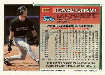 1994 Topps Traded Howard Johnson  82T Colorado Rockies