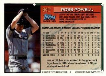 1994 Topps Traded Ross Powell RC  84T Houston Astros