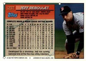 1994 Topps Traded Jeff Reboulet  123T Minnesota Twins
