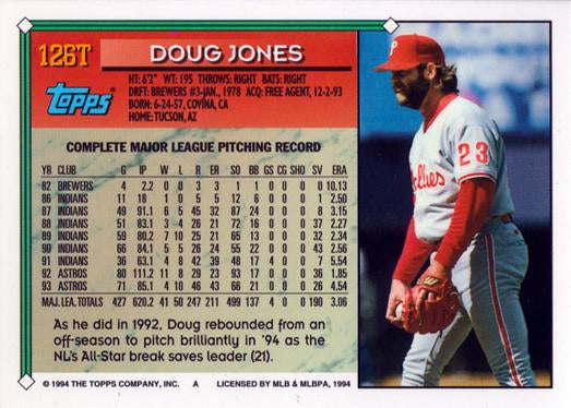 1994 Topps Traded Doug Jones  126T Philadelphia Phillies