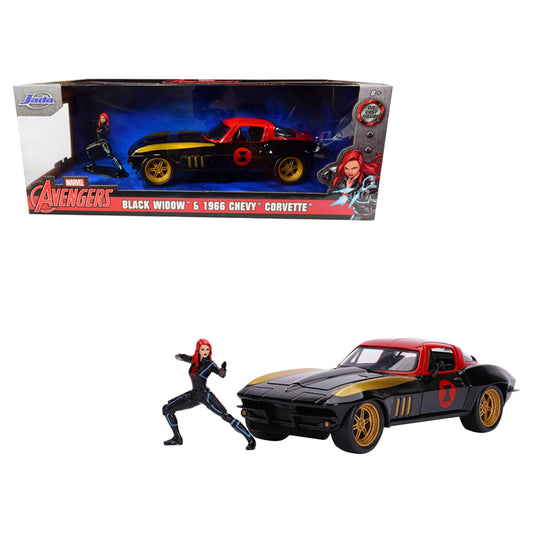 Jada Marvel Avengers Black Widow & 1966 Chevy Corvette