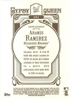 2012 Topps Gypsy Queen Aramis Ramirez  # 161 Milwaukee Brewers