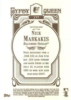 2012 Topps Gypsy Queen Nick Markakis  # 177 Baltimore Orioles