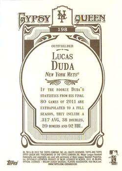2012 Topps Gypsy Queen Lucas Duda  # 198 New York Mets