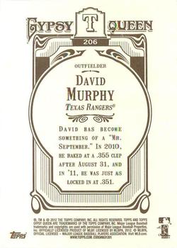 2012 Topps Gypsy Queen David Murphy  # 206 Texas Rangers