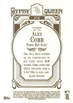 2012 Topps Gypsy Queen Alex Cobb  # 219 Tampa Bay Rays