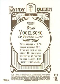 2012 Topps Gypsy Queen Ryan Vogelsong  # 222 San Francisco Giants