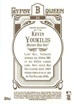 2012 Topps Gypsy Queen Kevin Youkilis  # 22a Boston Red Sox