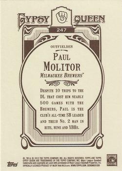 2012 Topps Gypsy Queen Paul Molitor  # 247 Milwaukee Brewers