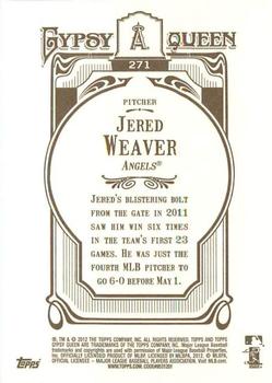 2012 Topps Gypsy Queen Jered Weaver  # 271a Los Angeles Angels