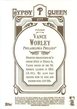 2012 Topps Gypsy Queen Vance Worley  # 277 Philadelphia Phillies