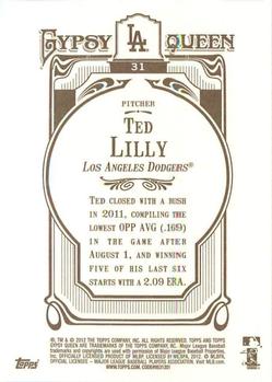 2012 Topps Gypsy Queen Ted Lilly  # 31 Los Angeles Dodgers