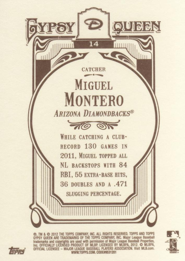 2012 Topps Gypsy Queen Miguel Montero  # 14 Arizona Diamondbacks