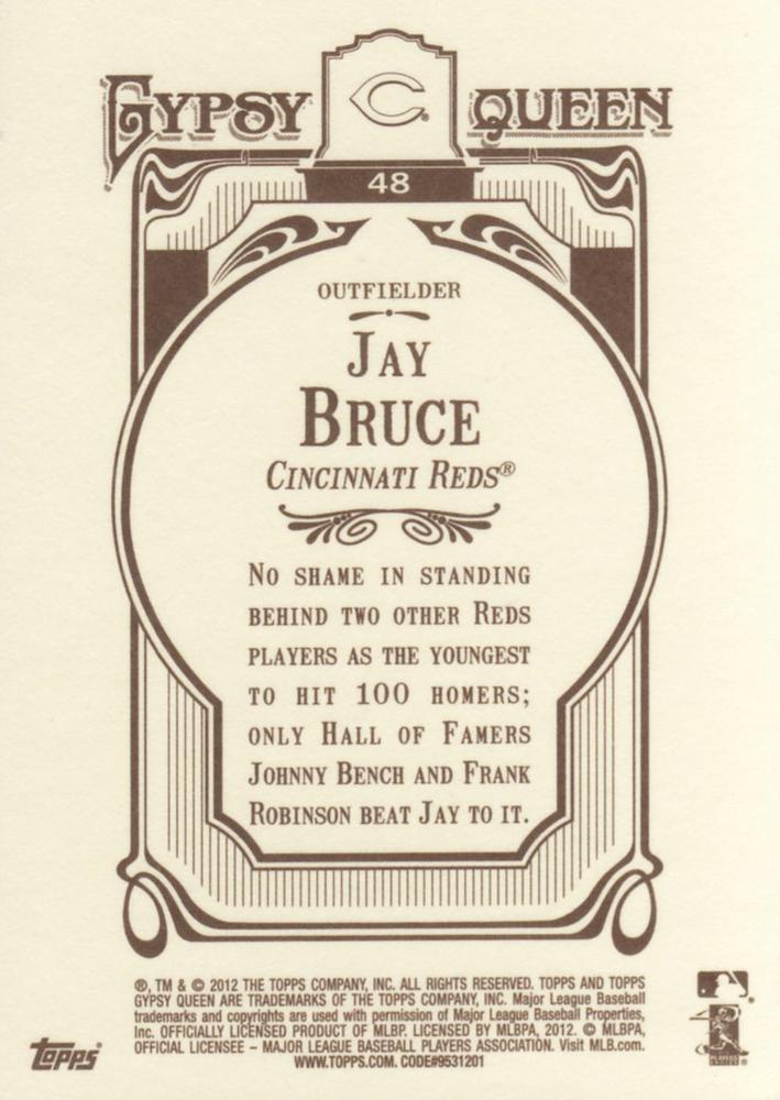 2012 Topps Gypsy Queen Jay Bruce  # 48 Cincinnati Reds