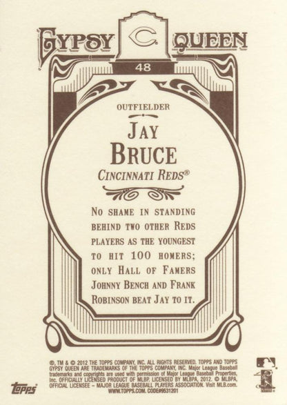 2012 Topps Gypsy Queen Jay Bruce  # 48 Cincinnati Reds