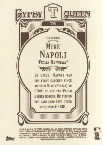 2012 Topps Gypsy Queen Mike Napoli  # 76a Texas Rangers