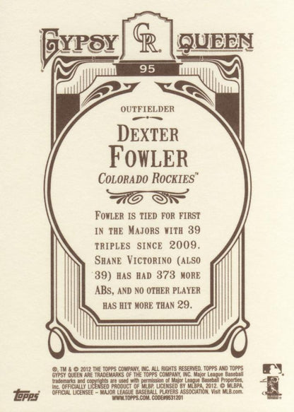 2012 Topps Gypsy Queen Dexter Fowler  # 95 Colorado Rockies