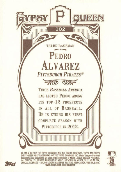 2012 Topps Gypsy Queen Pedro Alvarez  # 102 Pittsburgh Pirates