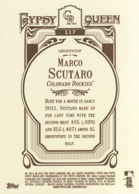 2012 Topps Gypsy Queen Marco Scutaro  # 117 Colorado Rockies