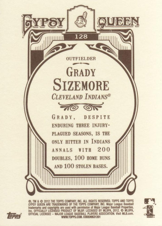 2012 Topps Gypsy Queen Grady Sizemore  # 128 Cleveland Indians