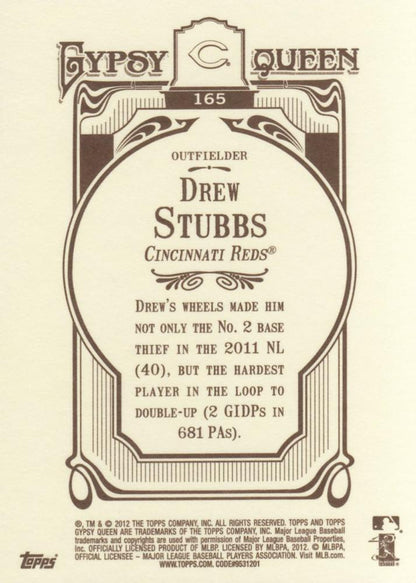 2012 Topps Gypsy Queen Drew Stubbs  # 165 Cincinnati Reds