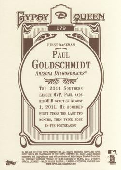2012 Topps Gypsy Queen Paul Goldschmidt  # 179 Arizona Diamondbacks