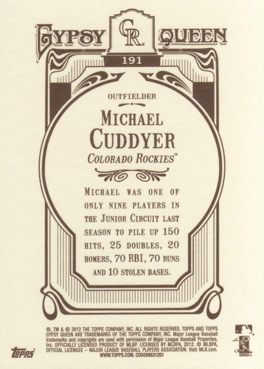 2012 Topps Gypsy Queen Michael Cuddyer  # 191 Colorado Rockies