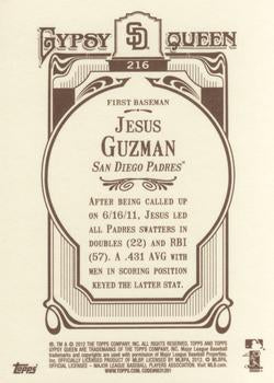 2012 Topps Gypsy Queen Jesus Guzman # 216 San Diego Padres