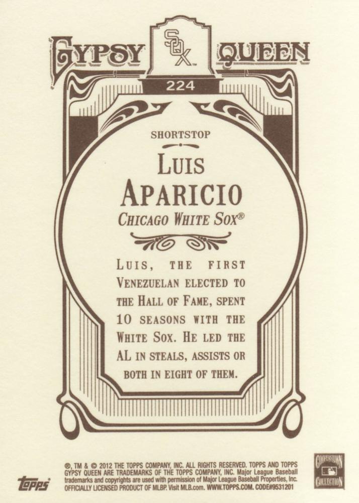 2012 Topps Gypsy Queen Luis Aparicio  # 224 Chicago White Sox