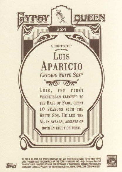 2012 Topps Gypsy Queen Luis Aparicio  # 224 Chicago White Sox