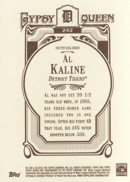 2012 Topps Gypsy Queen Al Kaline  # 242 Detroit Tigers
