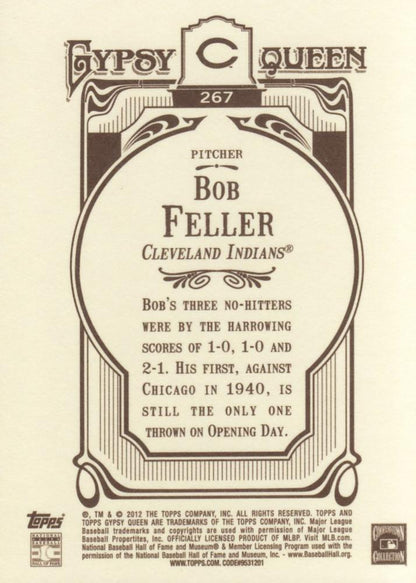 2012 Topps Gypsy Queen Bob Feller  # 267 Cleveland Indians