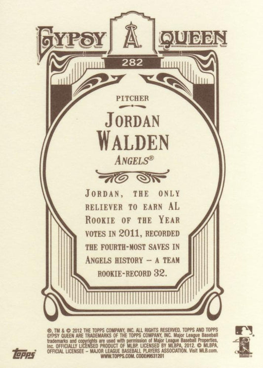 2012 Topps Gypsy Queen Jordan Walden  # 282 Los Angeles Angels