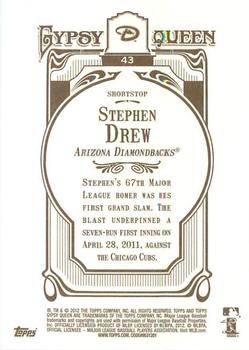 2012 Topps Gypsy Queen Stephen Drew  # 43 Arizona Diamondbacks