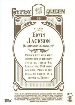 2012 Topps Gypsy Queen Edwin Jackson  # 56 Washington Nationals