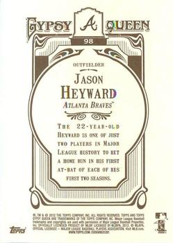 2012 Topps Gypsy Queen Jason Heyward  # 98 Atlanta Braves