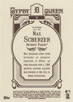 2012 Topps Gypsy Queen Max Scherzer  # 9 Detroit Tigers