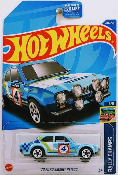 Hot Wheels '70 Ford Escort RS1600 Rally Champs 5/5 244/250
