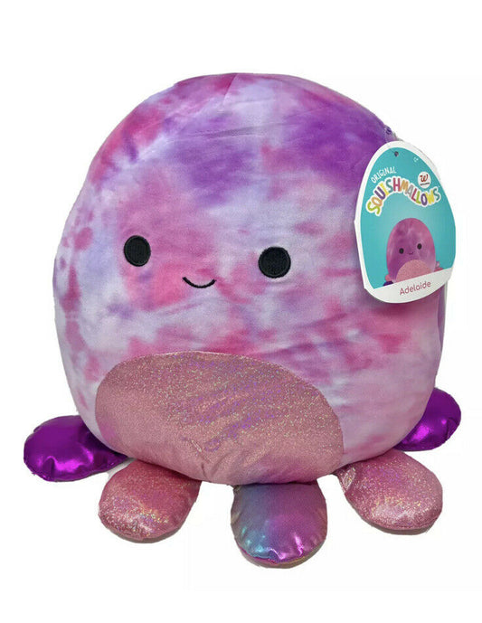Squishmallows Adelaide Octopus Shimmer Tie-Dye 12 inch Plush Animal - walk-of-famesports