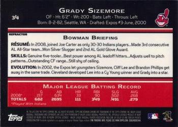 2009 Bowman Chrome Grady Sizemore #34 Cleveland Indians