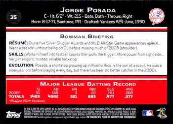 2009 Bowman Chrome Jorge Posada #35 New York Yankees