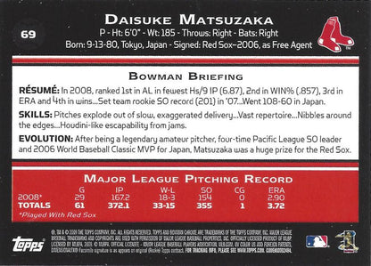 2009 Bowman Chrome Daisuke Matsuzaka #69 Boston Red Sox
