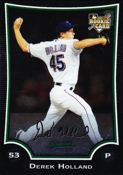 2009 Bowman Chrome Derek HollandÂ  RC #193 Texas Rangers