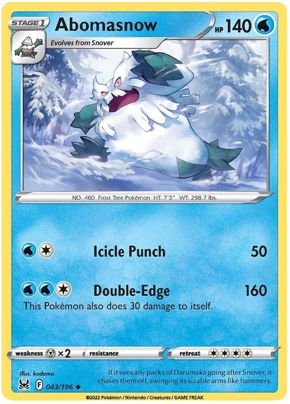 Sword and Shield Lost Origin 043  Abomasnow