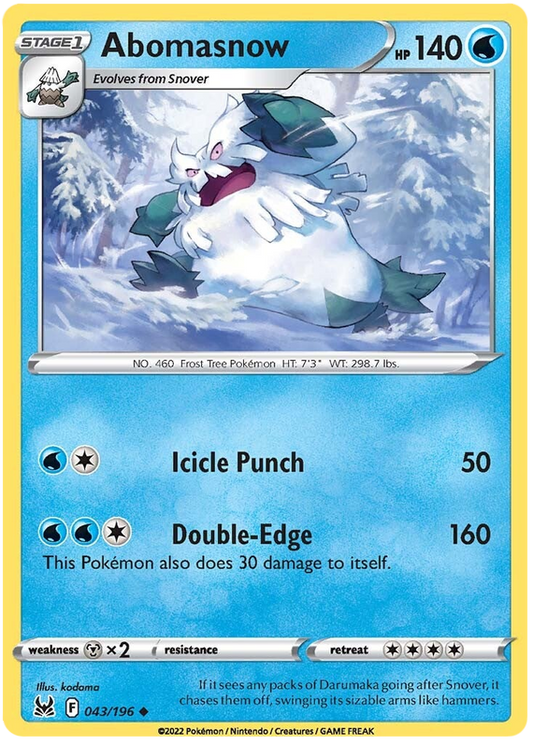 Sword and Shield Lost Origin 043  Abomasnow