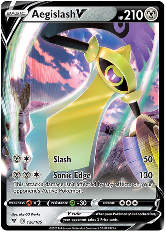 Sword and Shield Vivid Voltage 126  Aegislash V