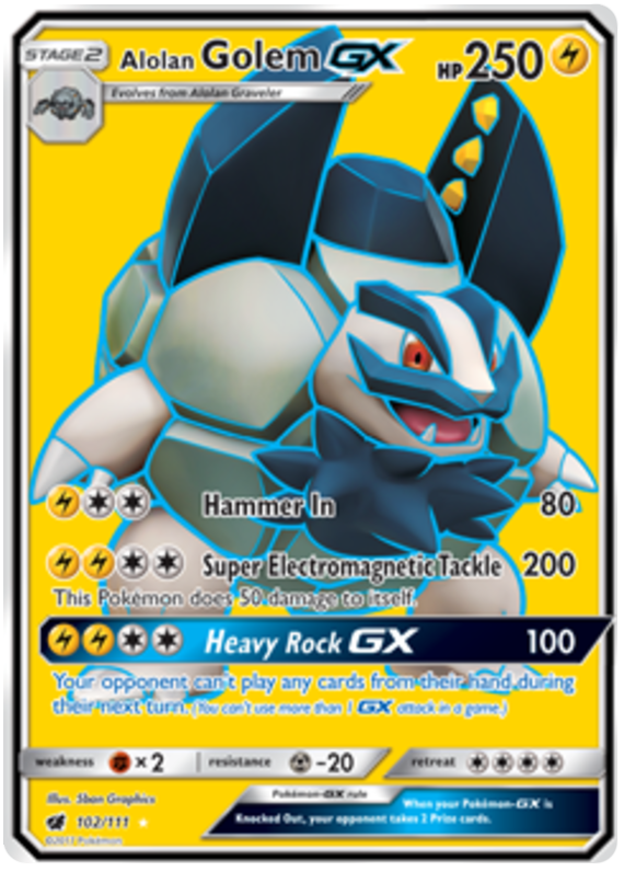 Sun and Moon Crimson Invasion 102  Alolan Golem GX